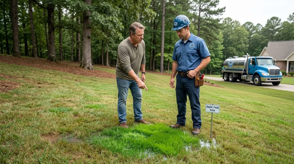 Homeowner_showing_technician