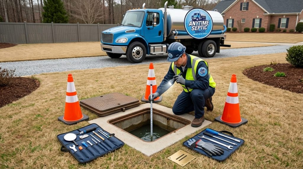 Technician_checking_septic_tank